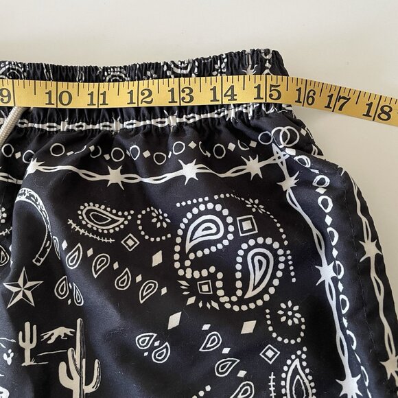 Negative Space Shorts Swim Trunks Black Western Cowboy Rodeo Mens L - Picture 6 of 9